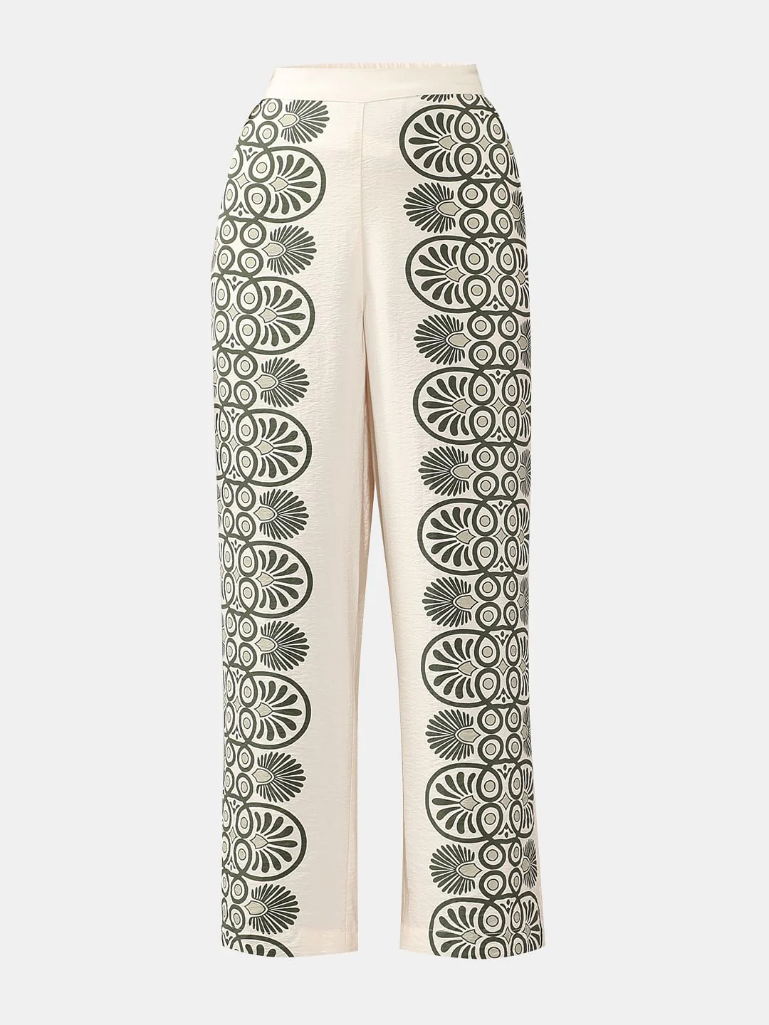 Ecru Printed Co-Ord Set Pants - Image 7