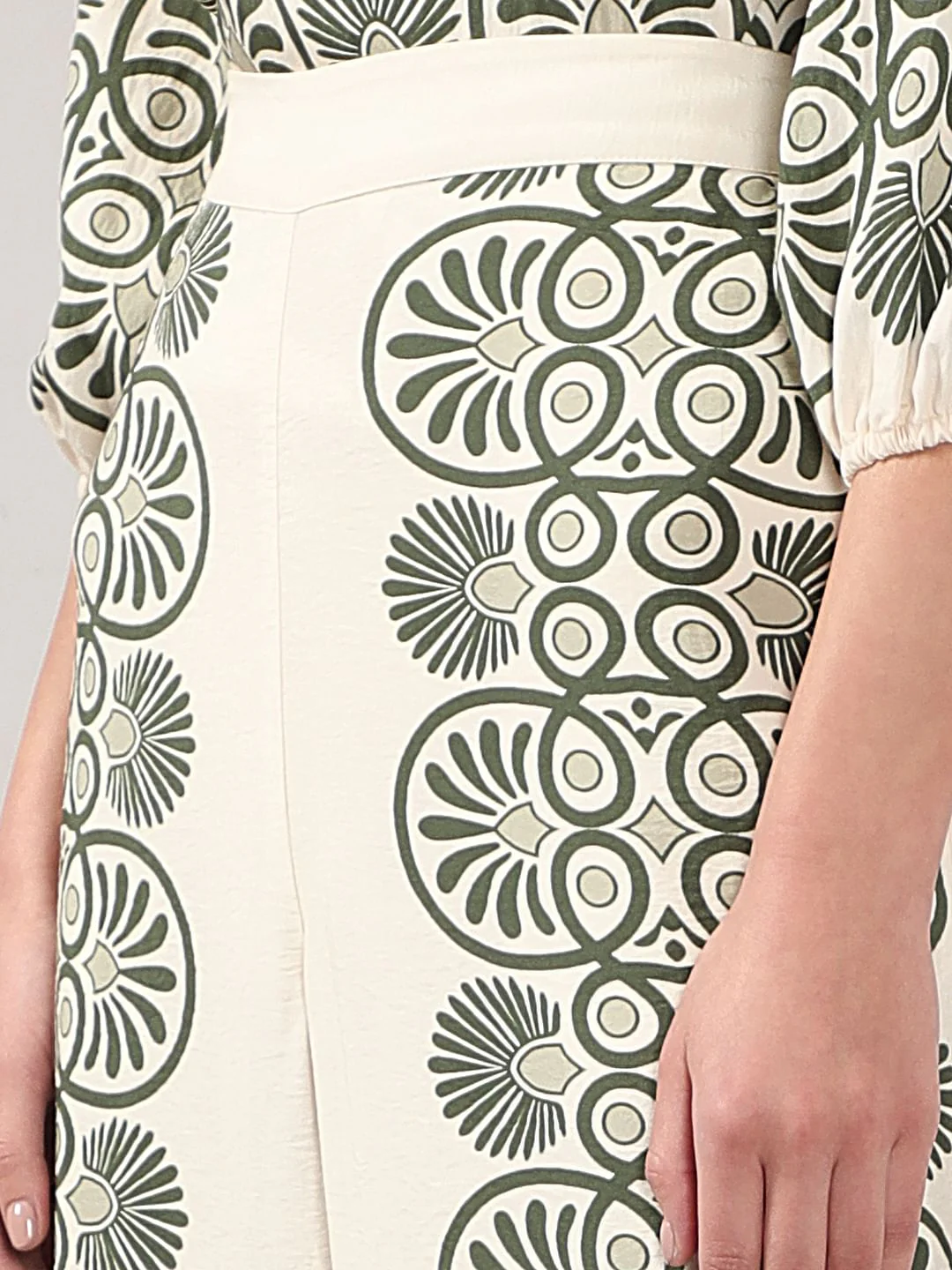 Ecru Printed Co-Ord Set Pants - Image 8
