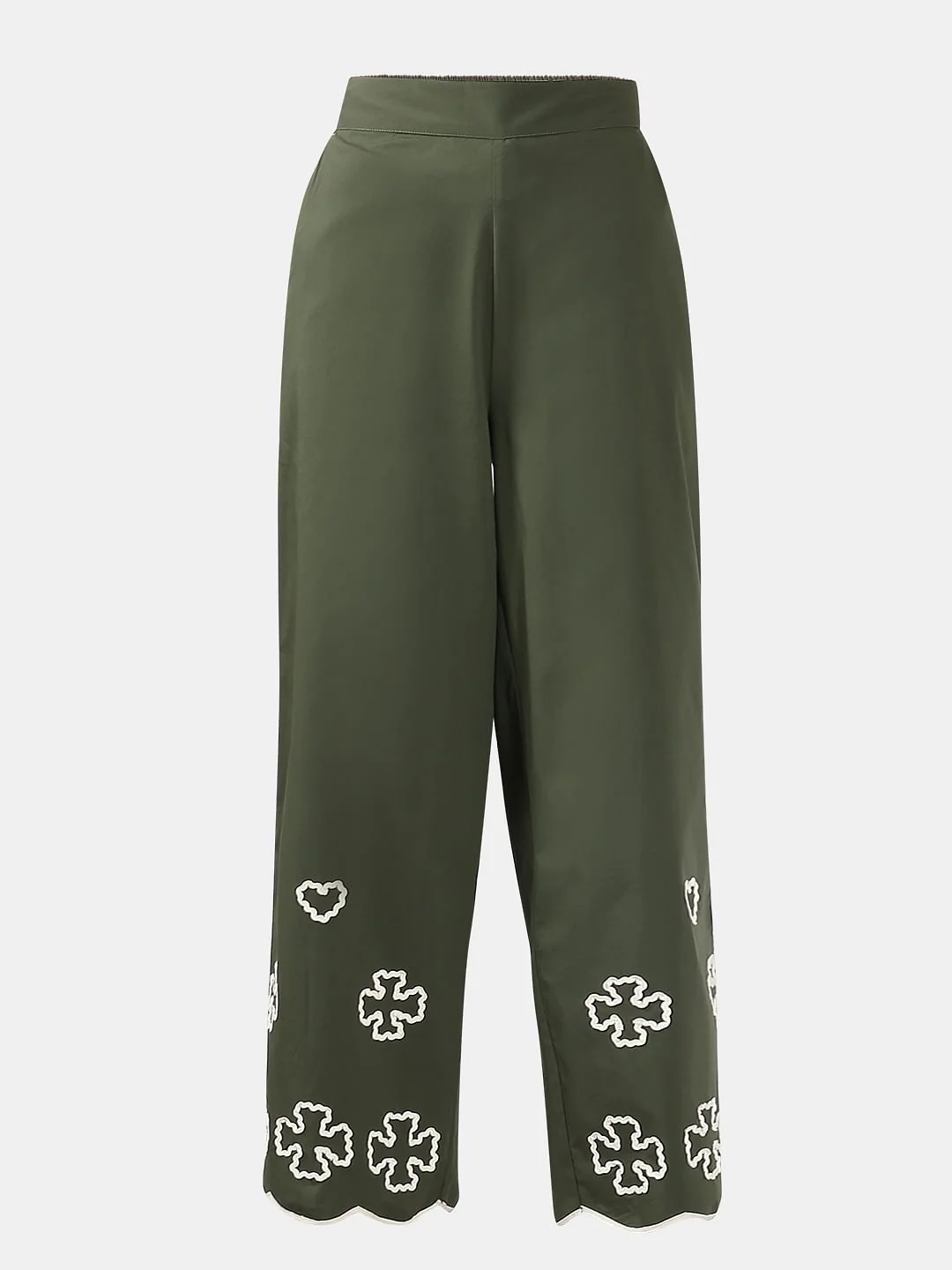 Olive Green Printed Co-Ord Set Pants - Image 7