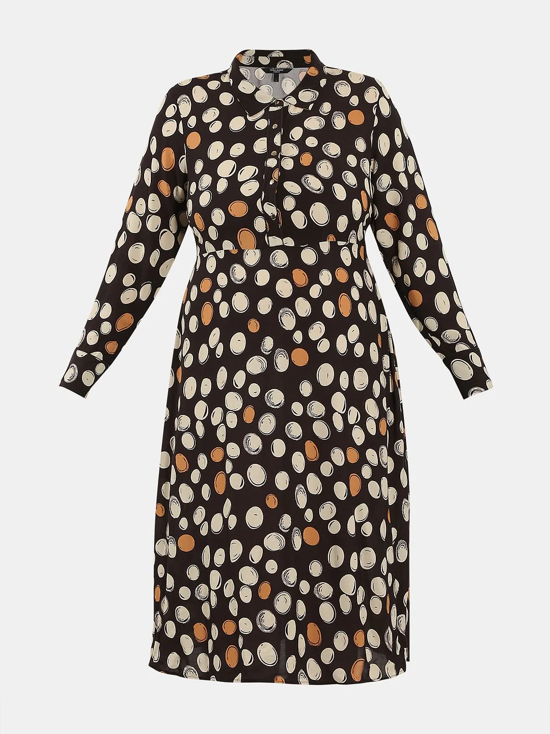 Curve Black Printed Midi Dress - Image 7