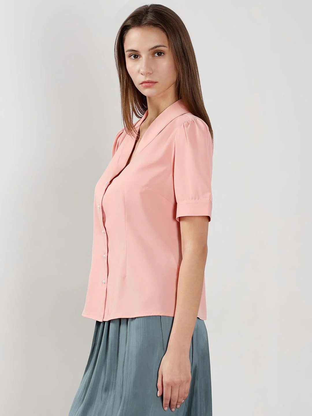 Vero Moda Pink Shawl Collar Shirt - Image 4