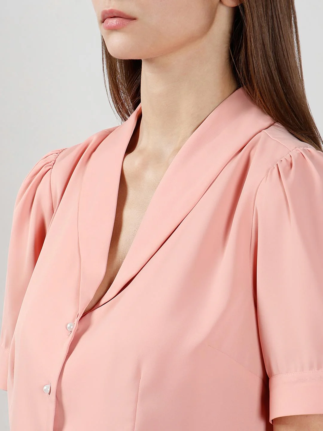 Vero Moda Pink Shawl Collar Shirt - Image 8