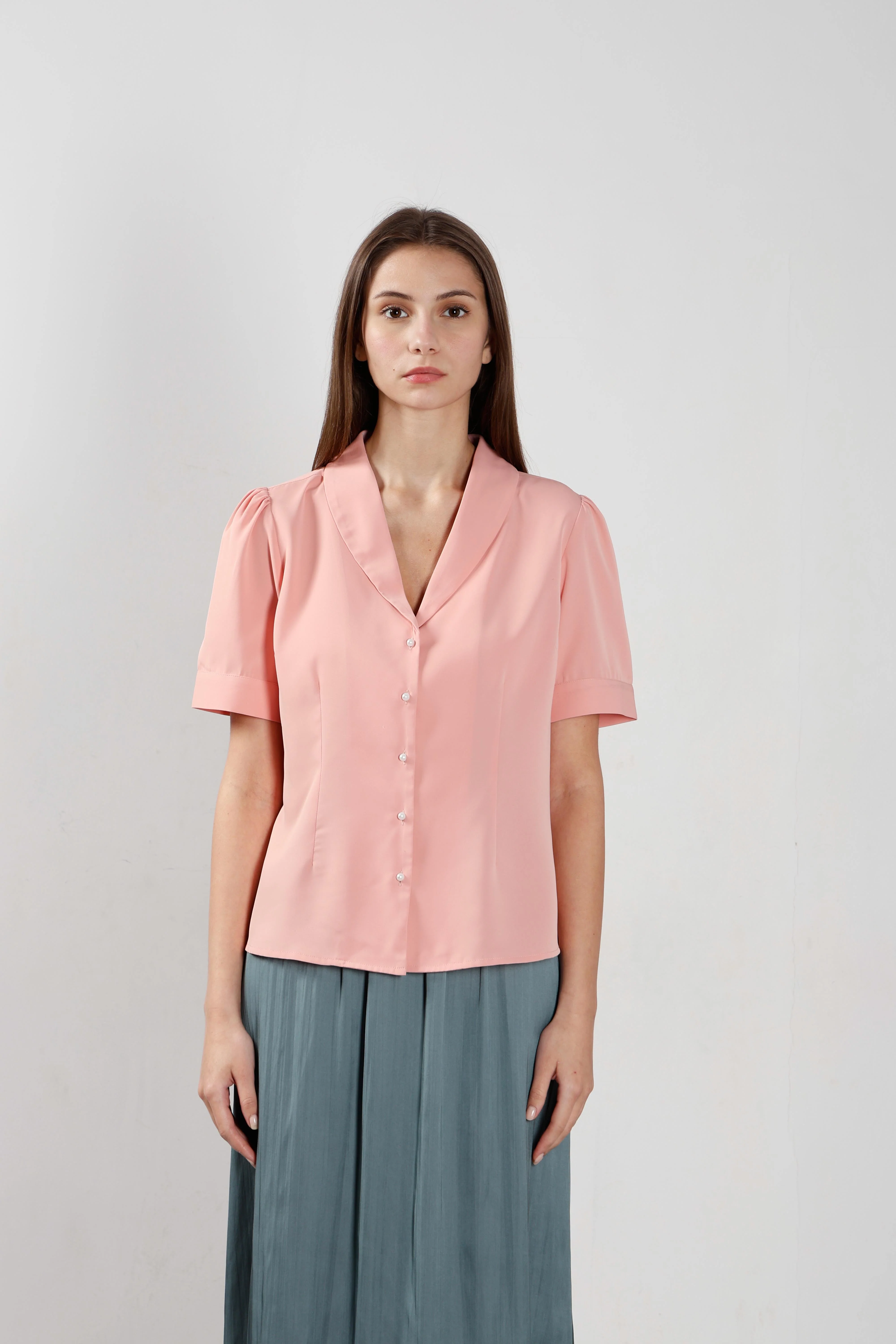 Vero Moda Pink Shawl Collar Shirt - Image 9