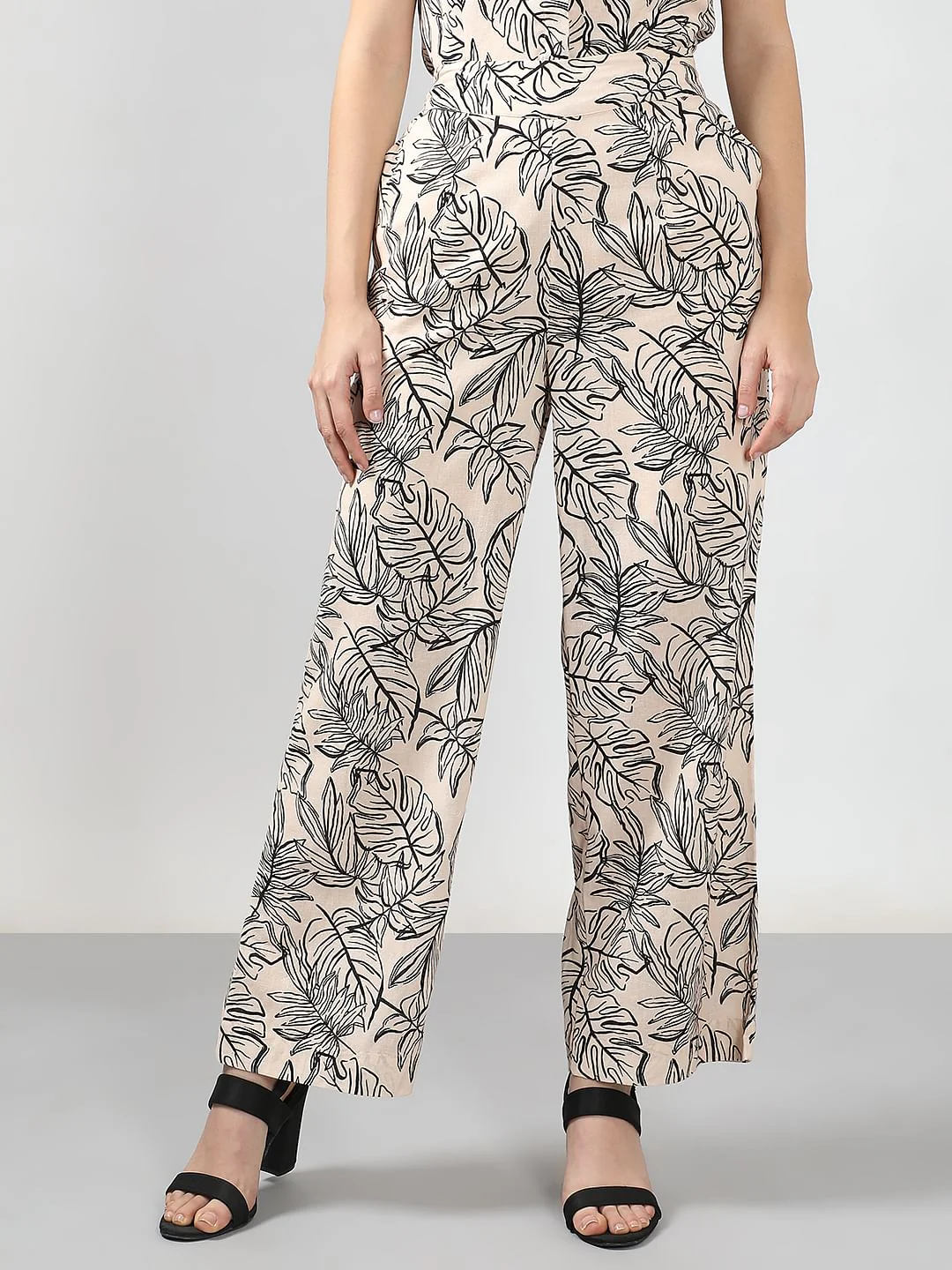 Beige Printed Co-Ord Set Pants - Image 2