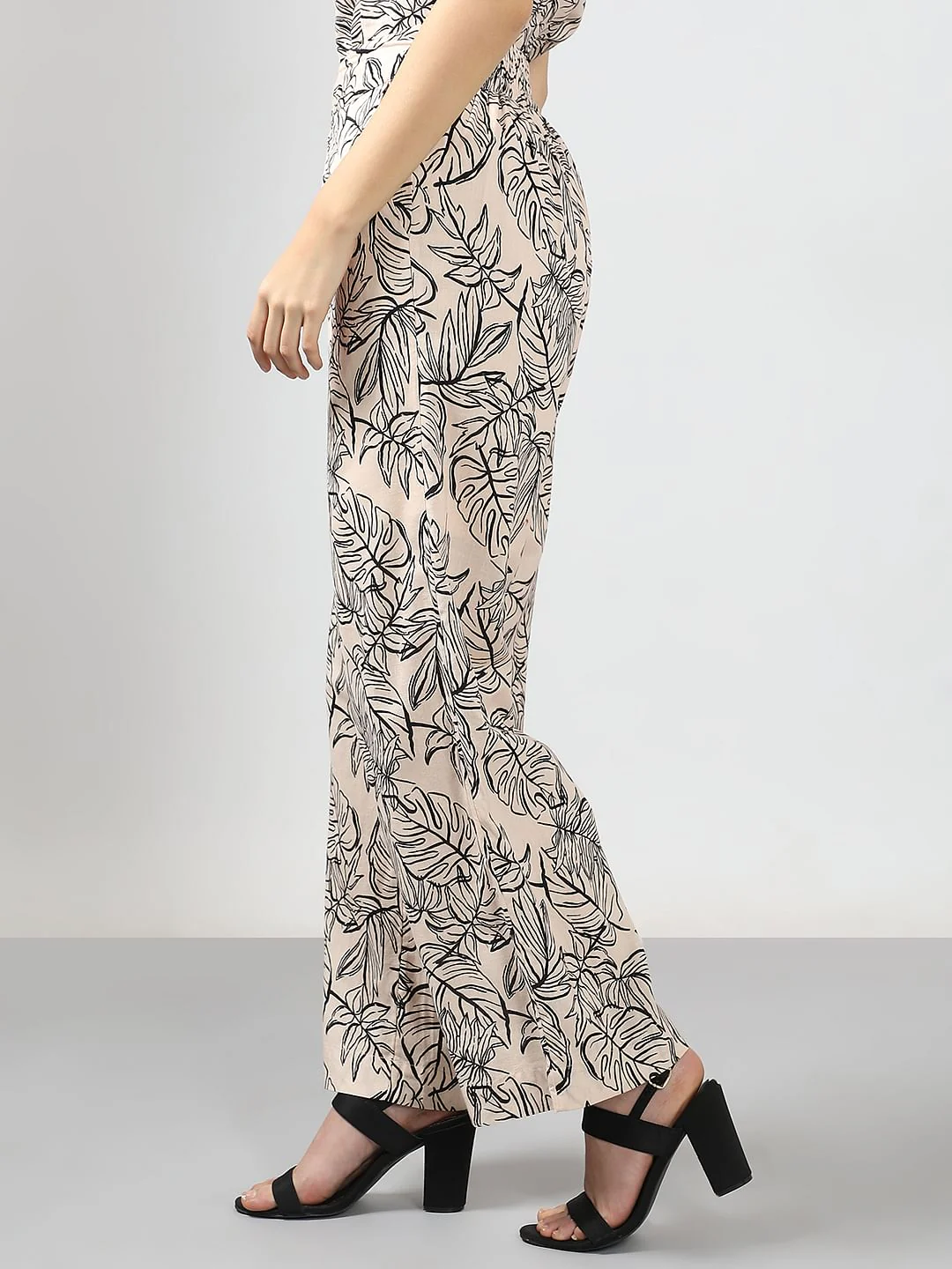 Beige Printed Co-Ord Set Pants - Image 3