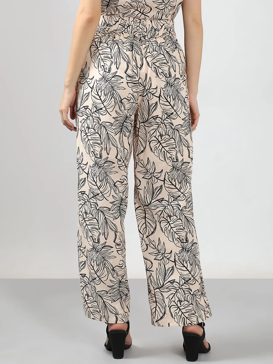 Beige Printed Co-Ord Set Pants - Image 4