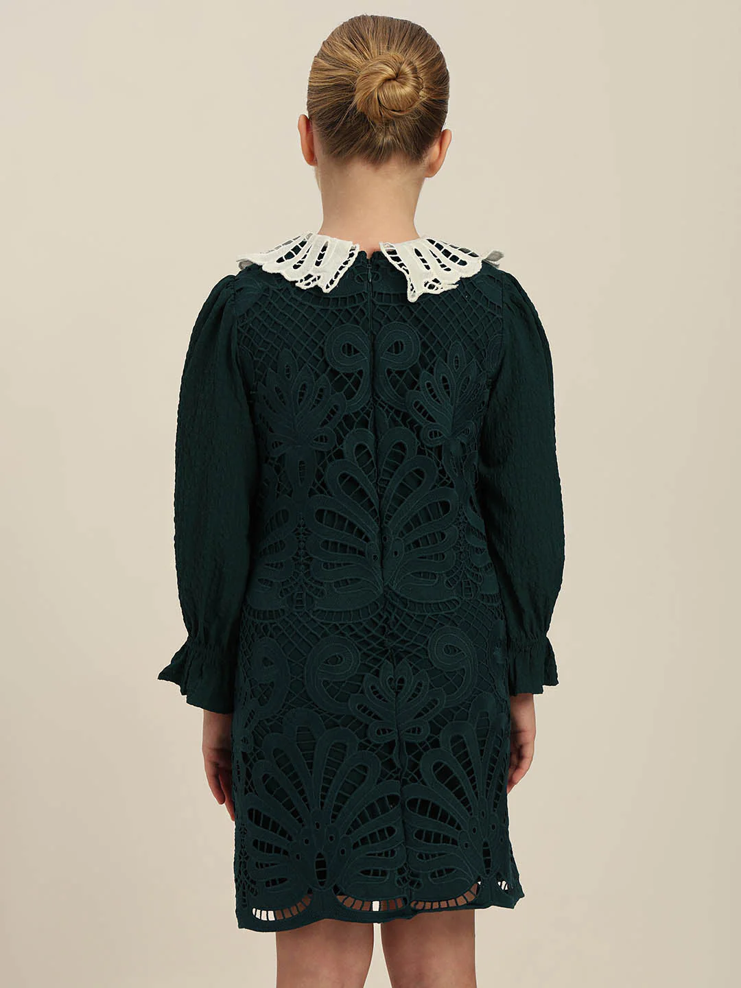 GIRLS Green Lace Dress - Image 4