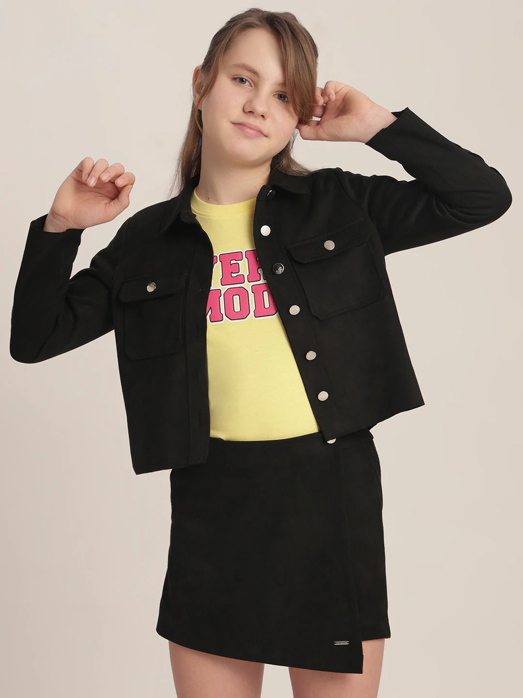 Girls Premium Black Shacket - Image 2