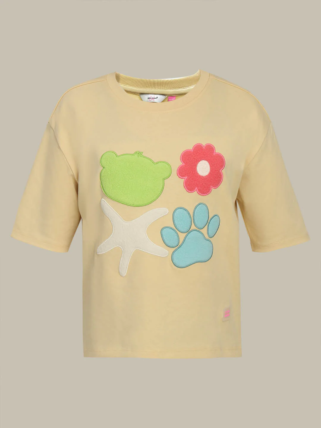 GIRLS Yellow Printed Cotton T-shirt - Image 7