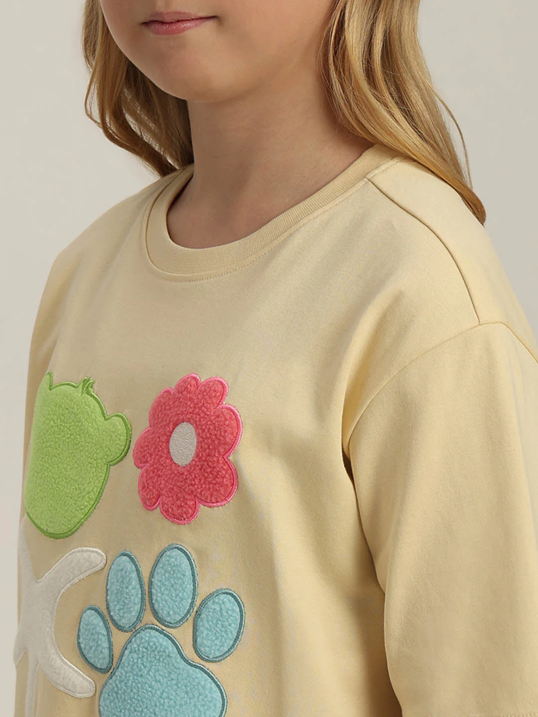 GIRLS Yellow Printed Cotton T-shirt - Image 8