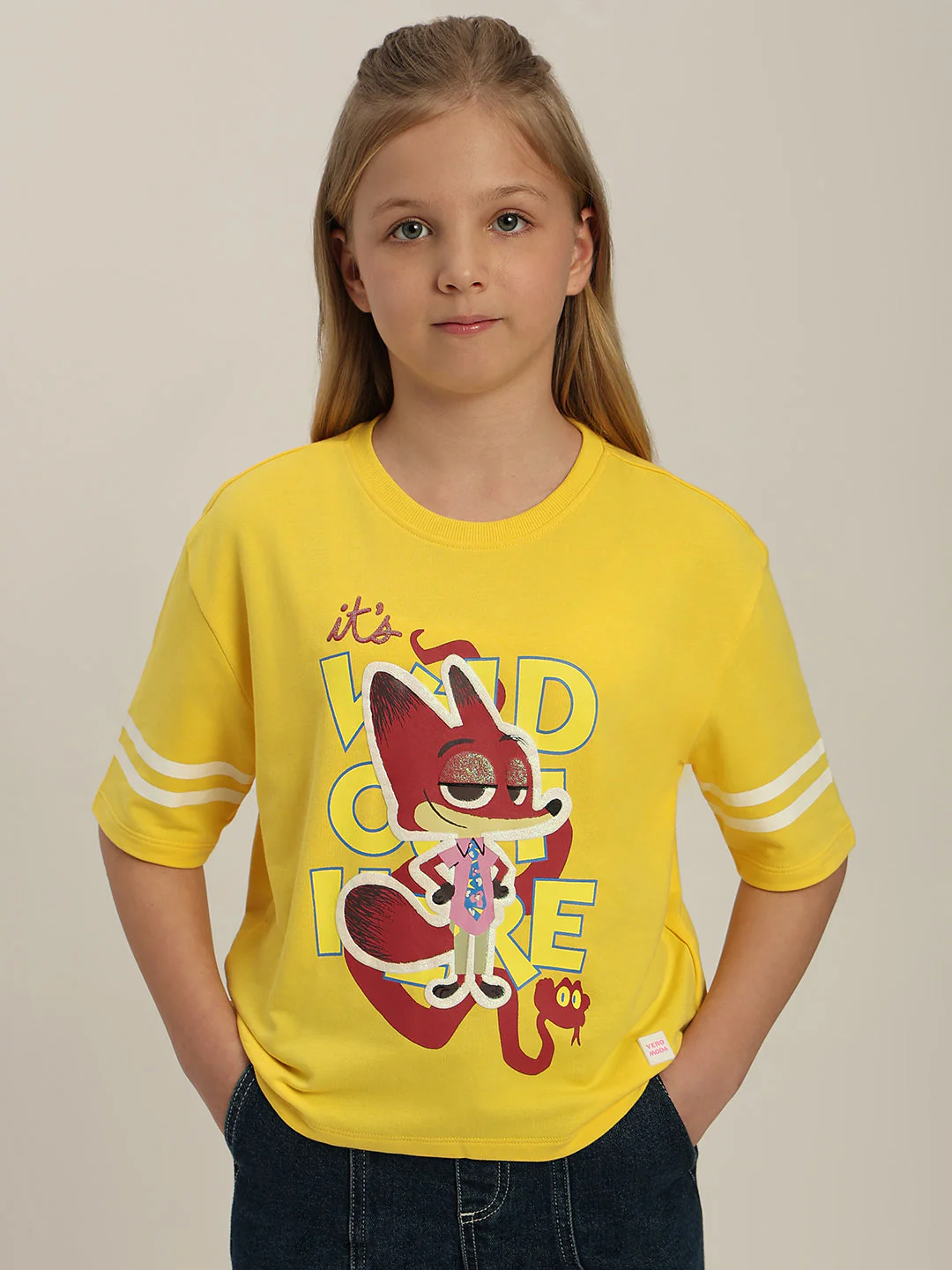 GIRLS Yellow Zootopia Print T-shirt - Image 2