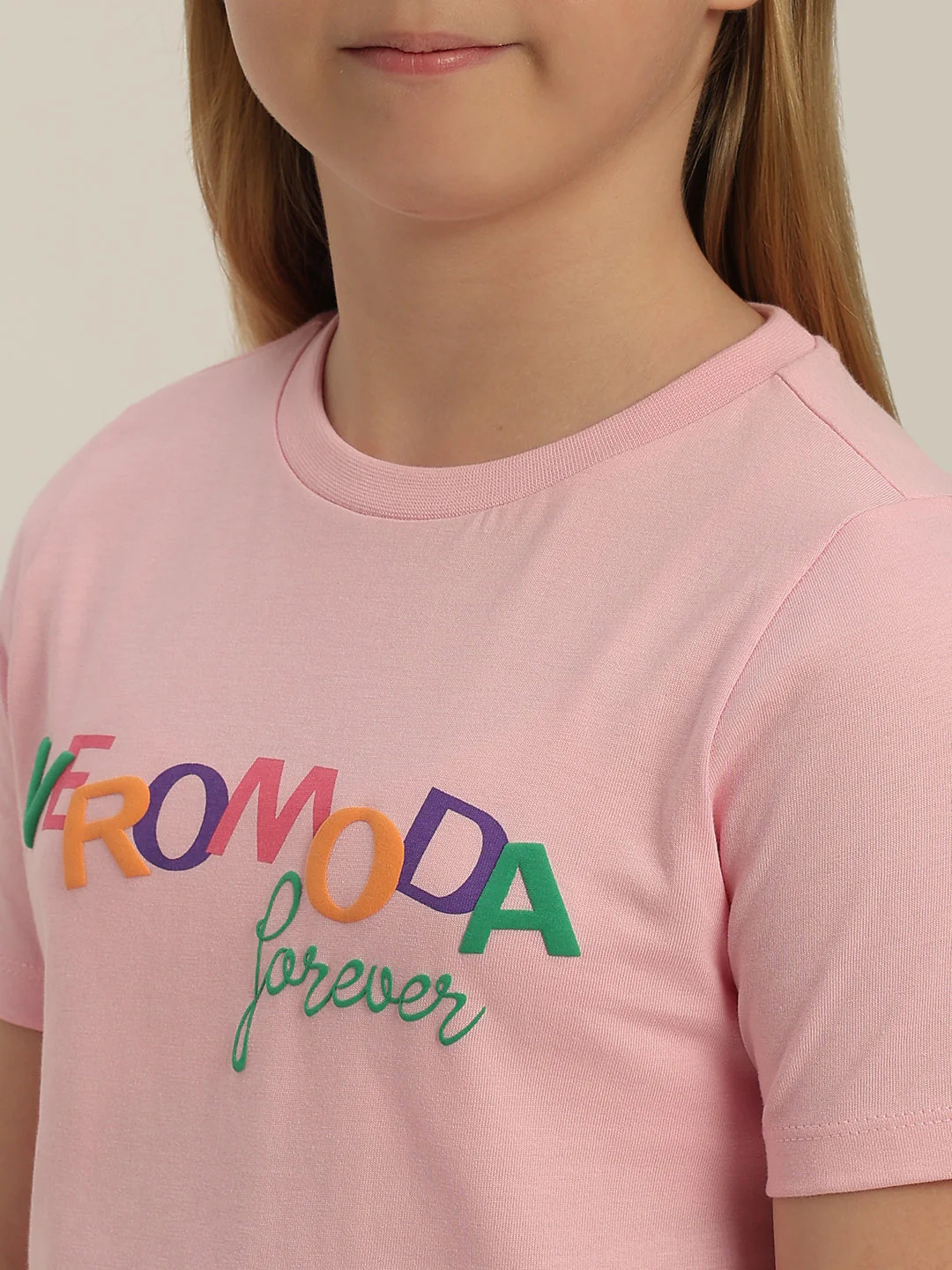 GIRLS Pink Printed Cotton T-shirt - Image 8