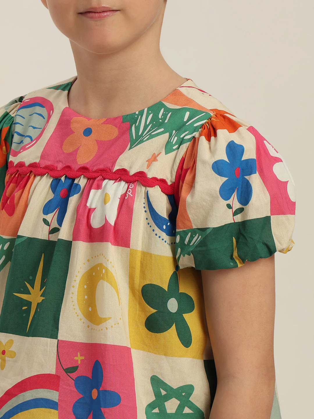 GIRLS Puff Sleeves Printed Top - Image 8