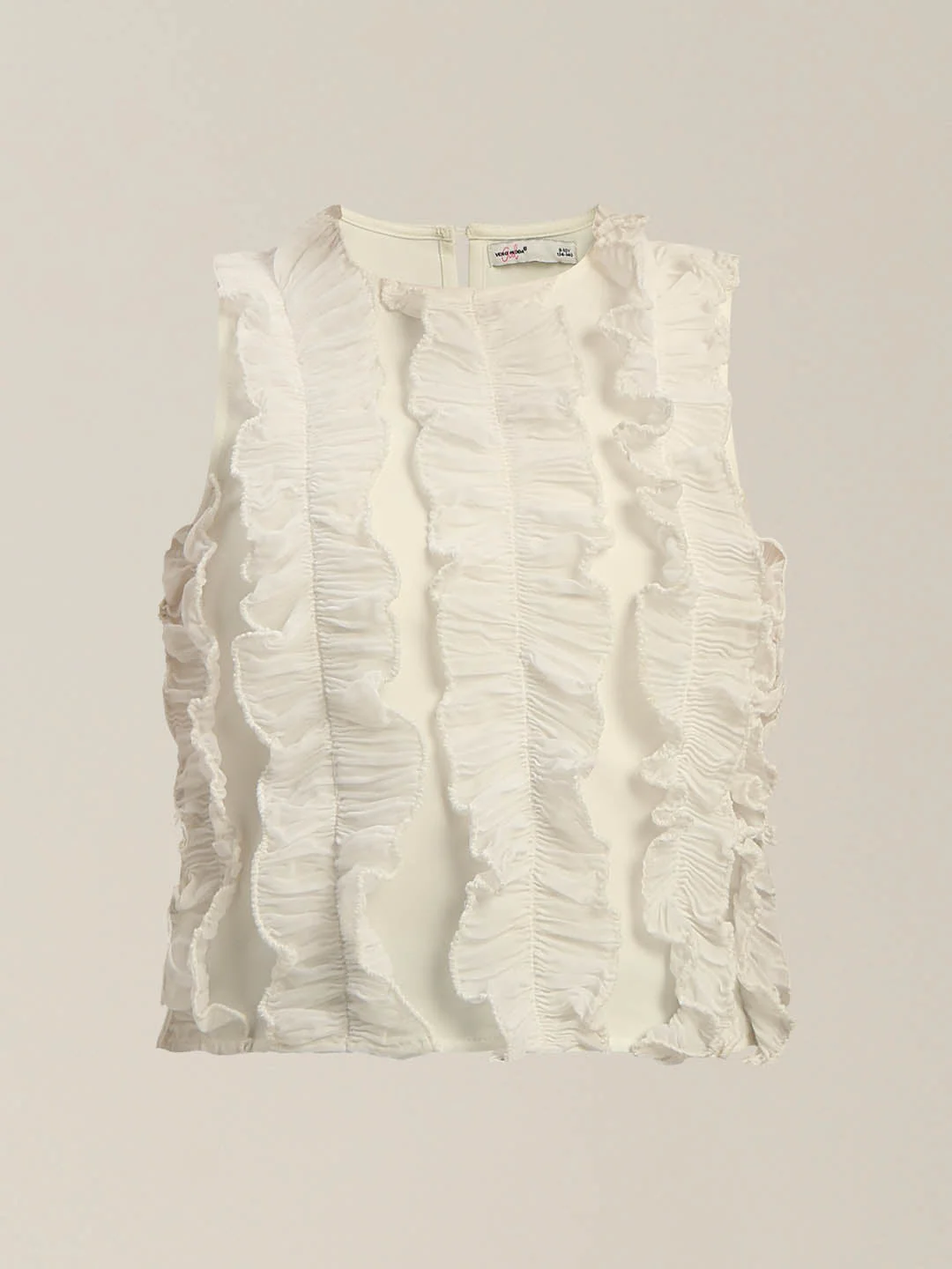 GIRLS White Ruffle Sleeveless Top - Image 7