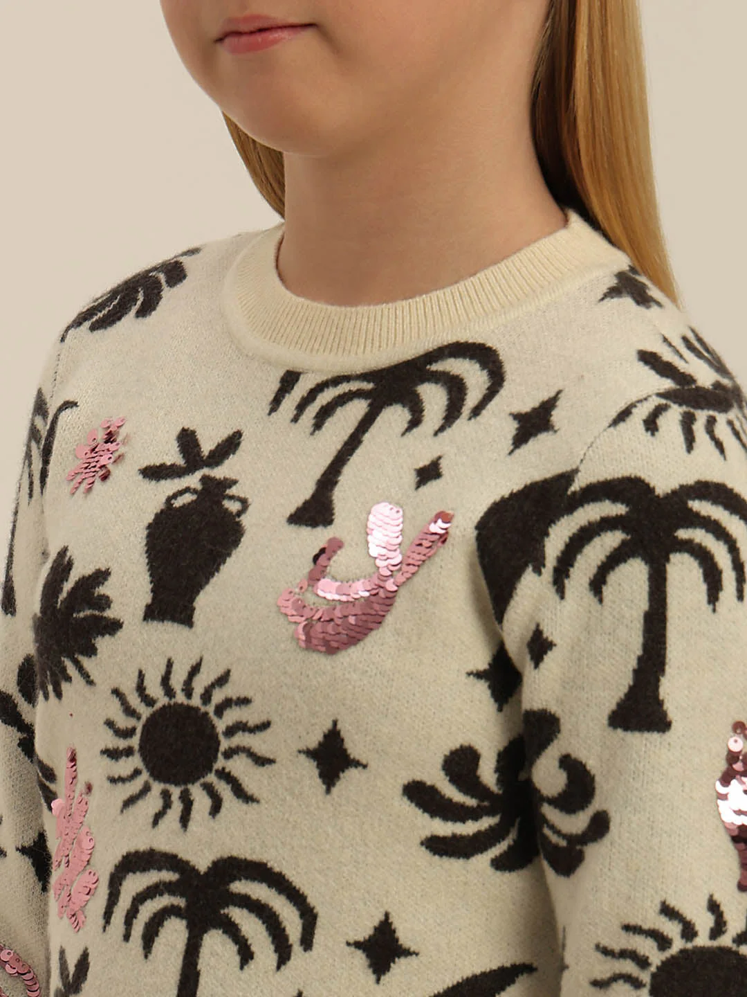GIRLS Printed Round Neck Sweater - Image 8