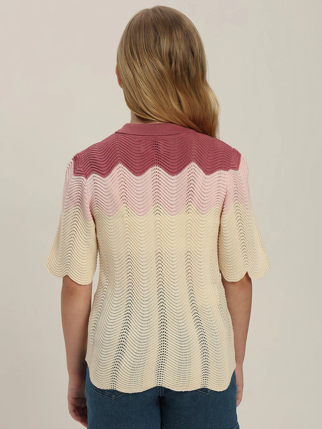 GIRL Colourblocked Knitted Polo - Image 4