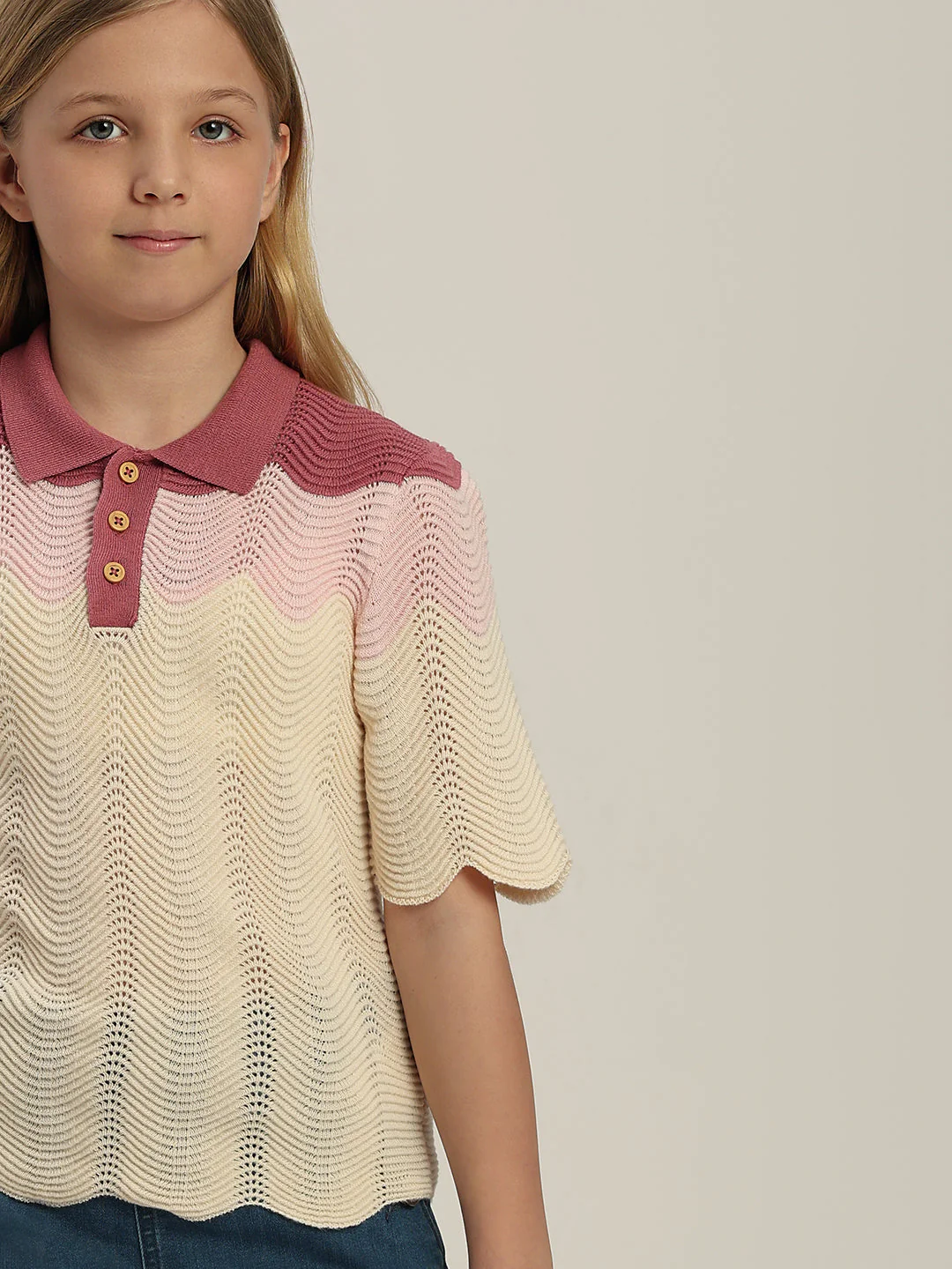 GIRL Colourblocked Knitted Polo - Image 6