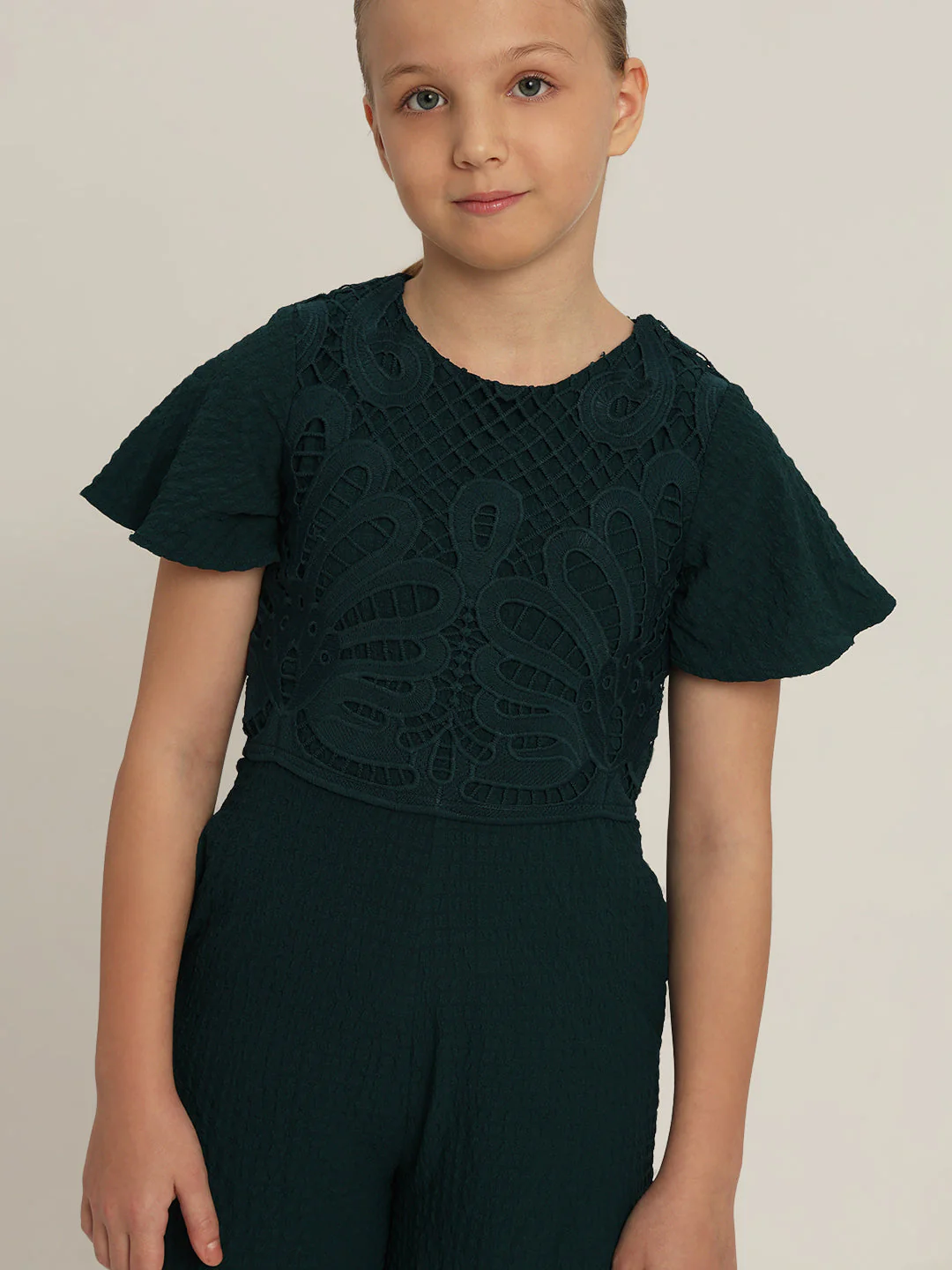 GIRL Dark Green Lace Jumpsuit - Image 5