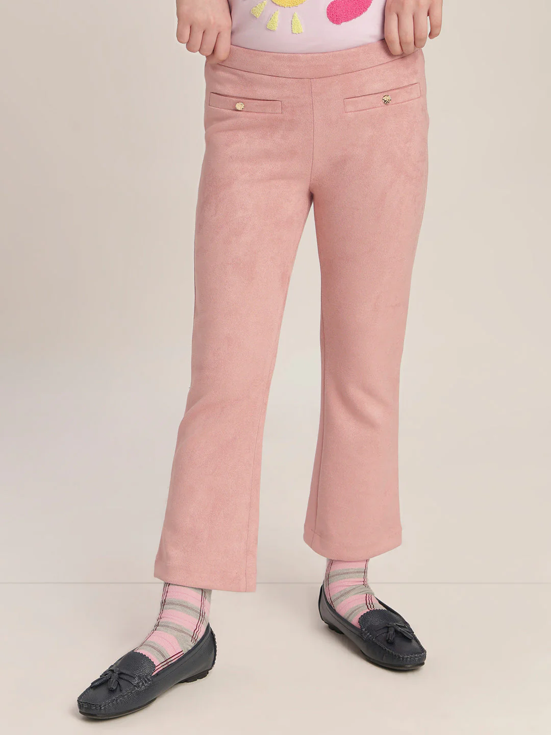 Girls Pink Bootcut Pants - Image 2