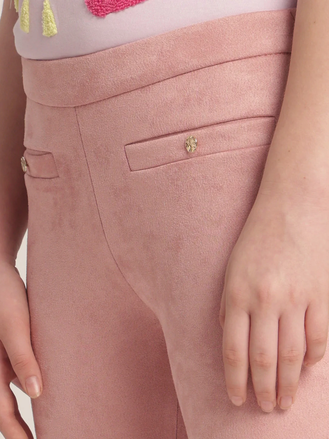 Girls Pink Bootcut Pants - Image 8