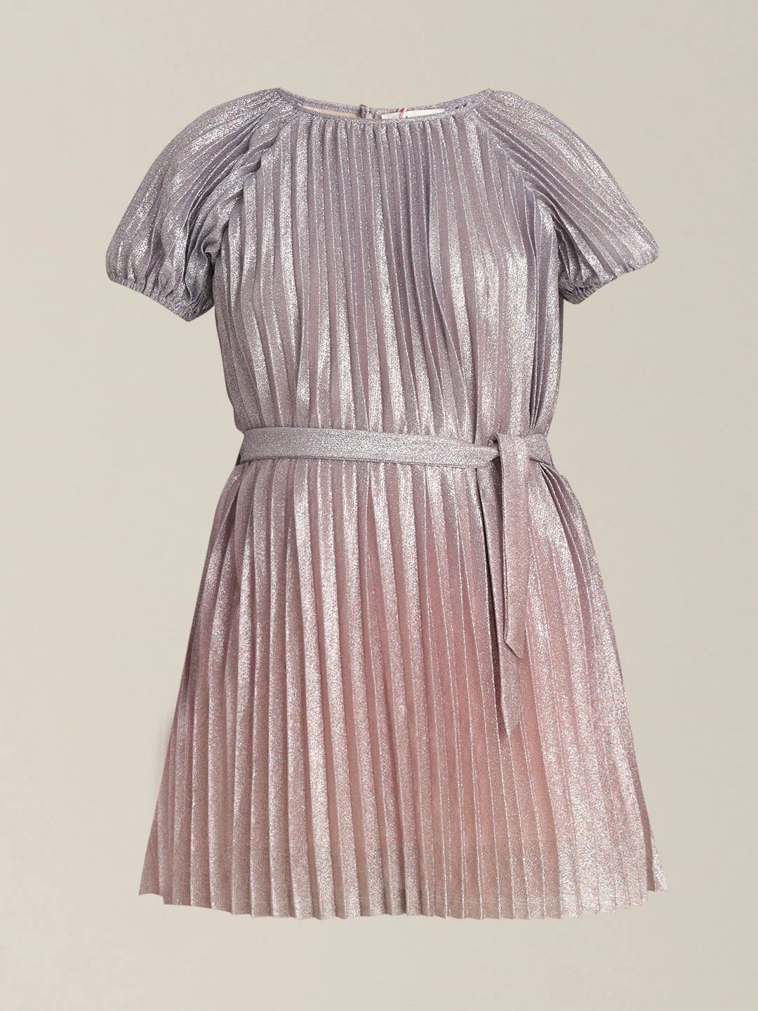 Girls Pleated Metallic Dress - Image 7