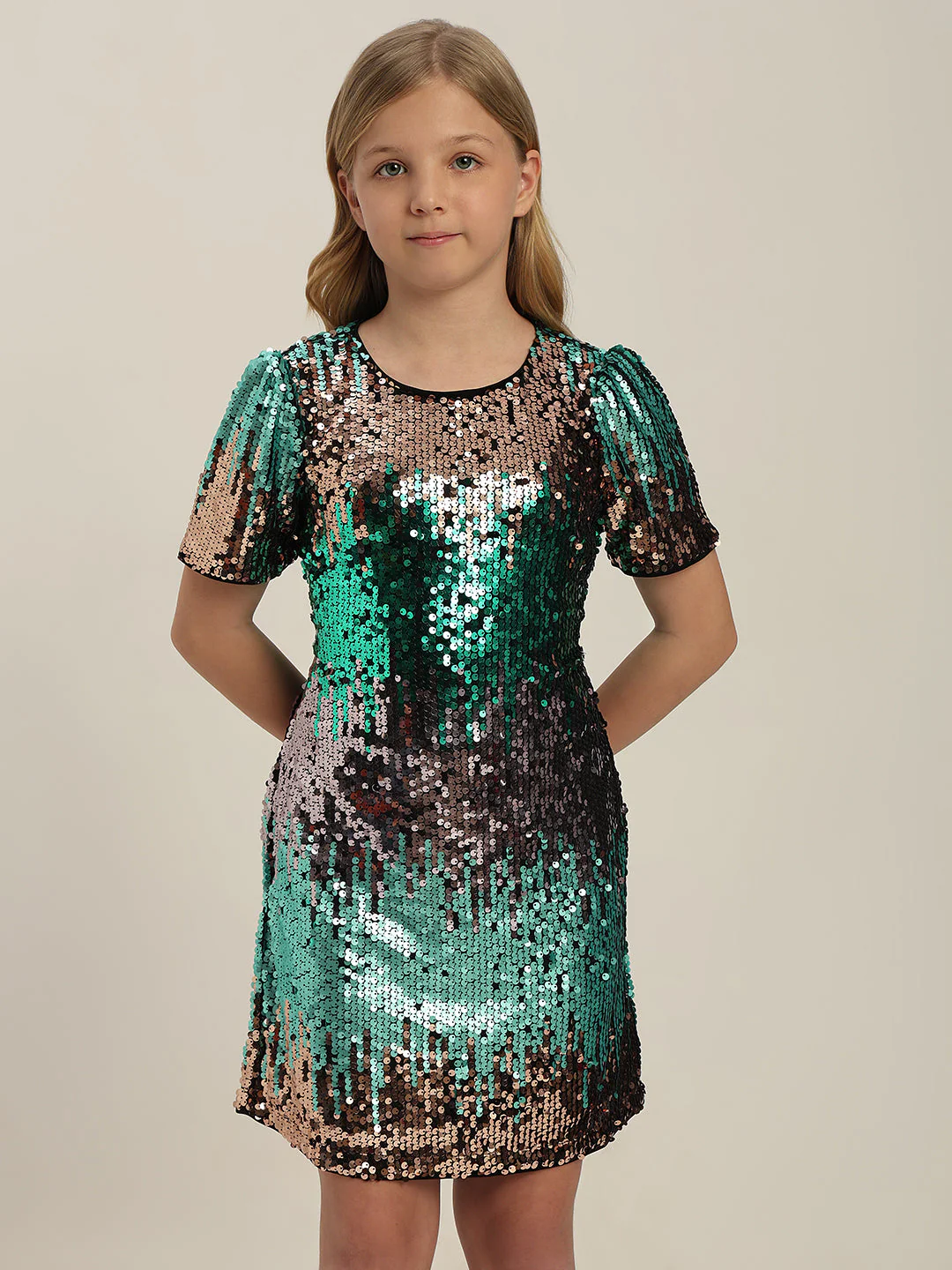GIRLS Sequins Ombre Mini Dress - Image 2