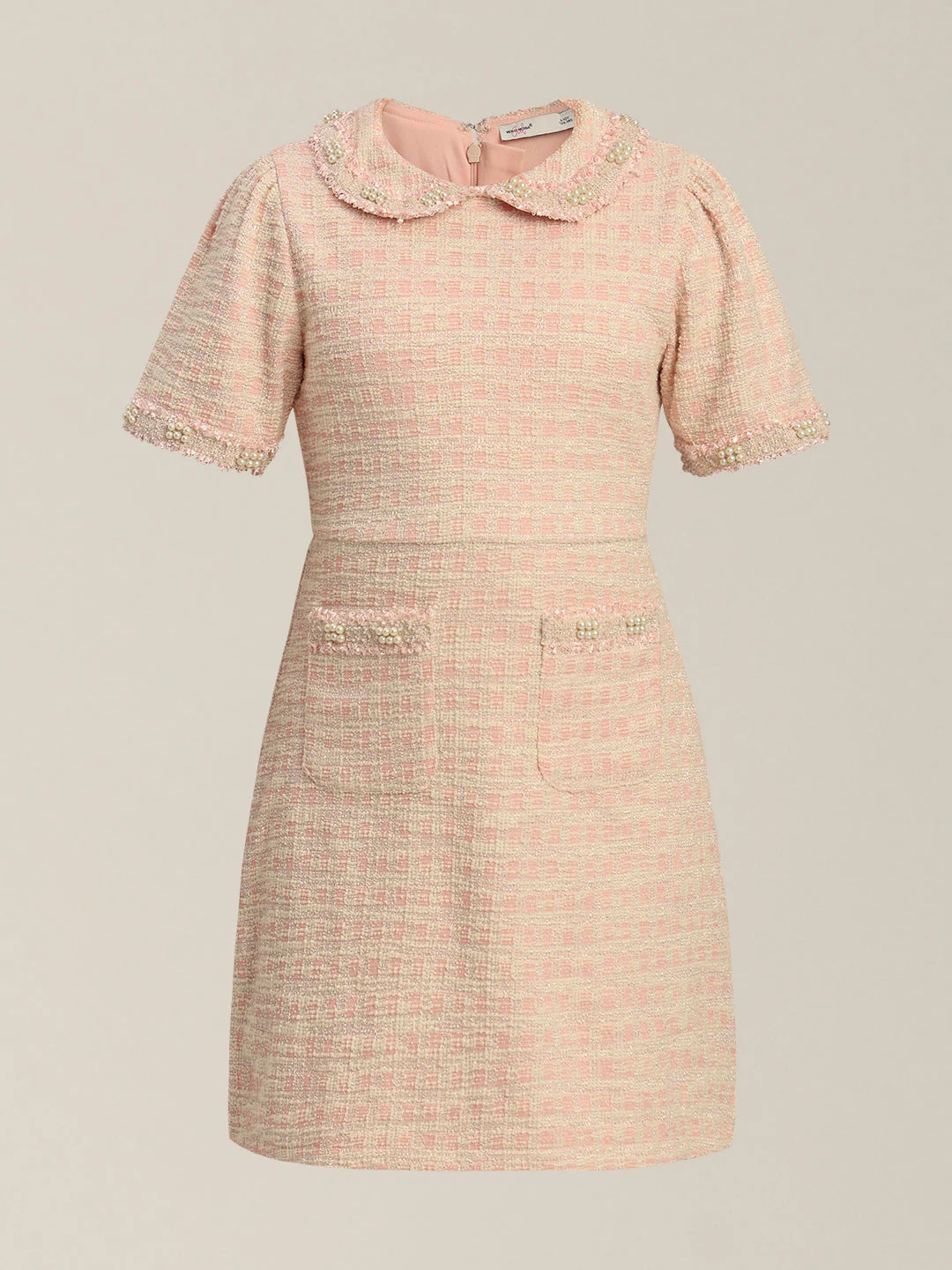 Girls Textured Pearl Embellished Dress - Image 7
