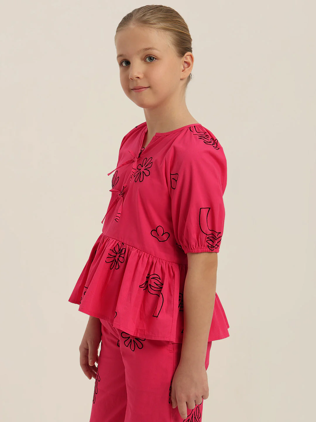 GIRL Printed Peplum Top - Image 3