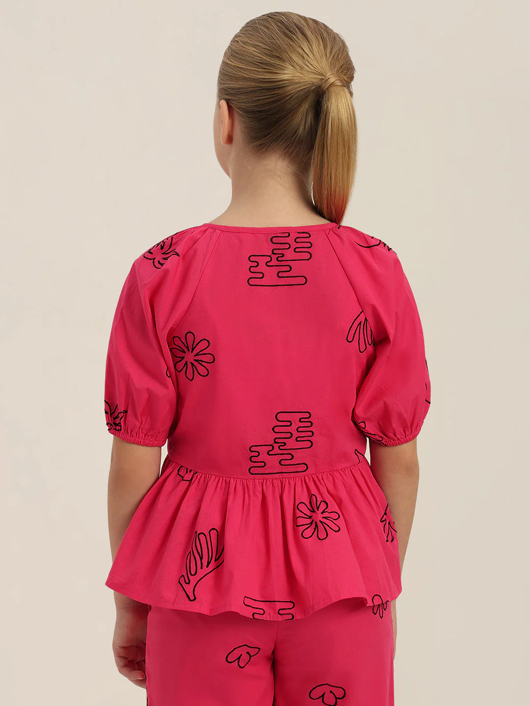 GIRL Printed Peplum Top - Image 4