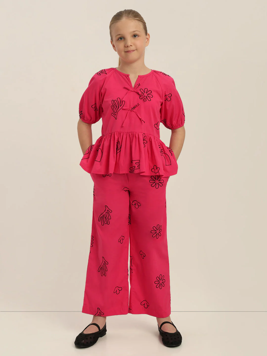 GIRL Printed Peplum Top - Image 5