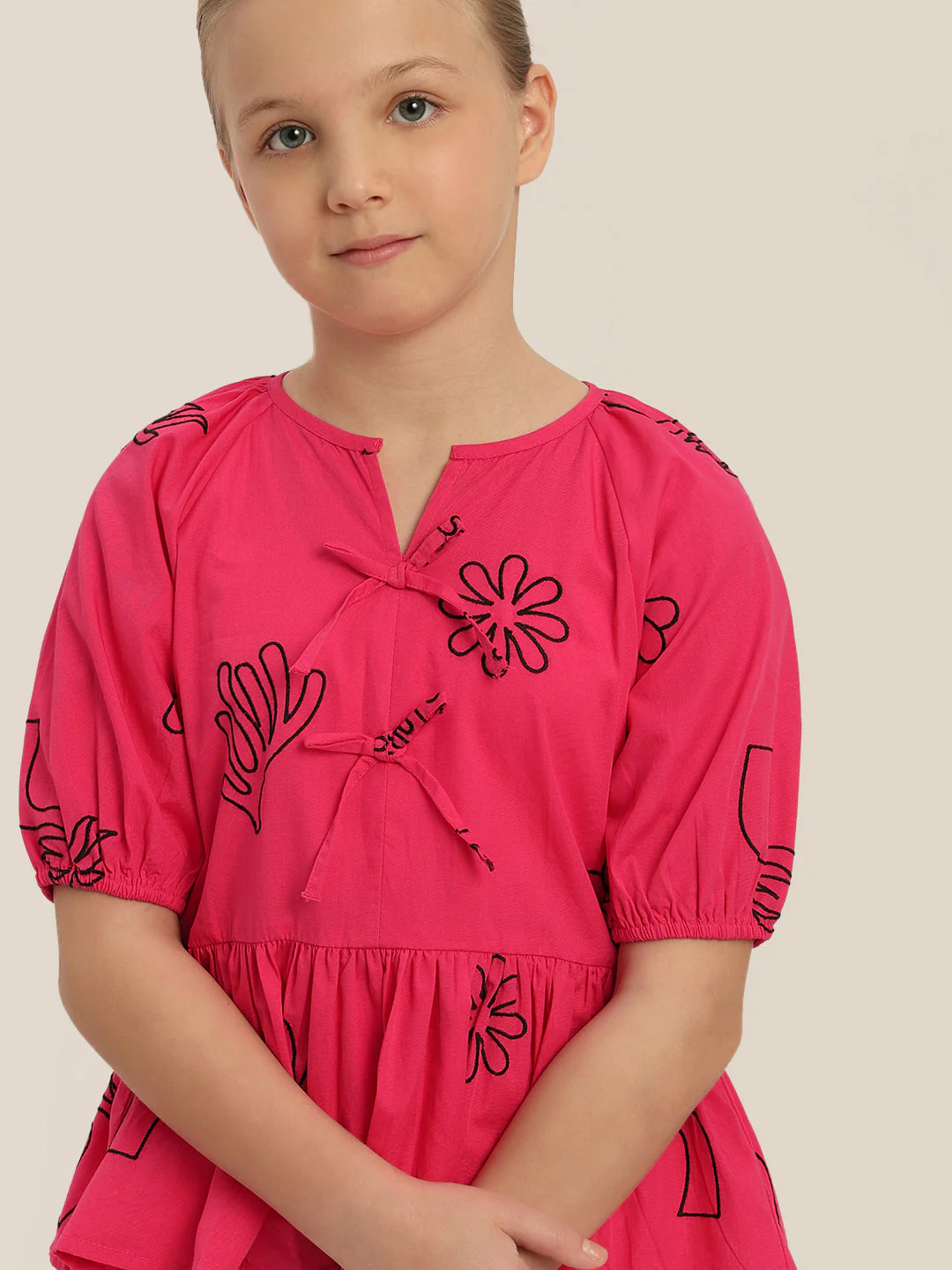 GIRL Printed Peplum Top - Image 6