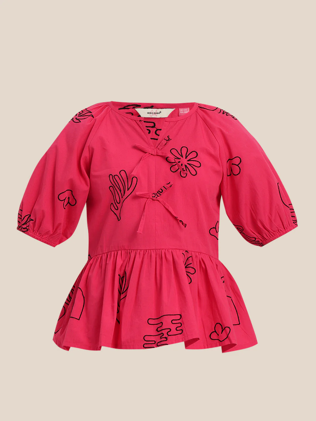 GIRL Printed Peplum Top - Image 7