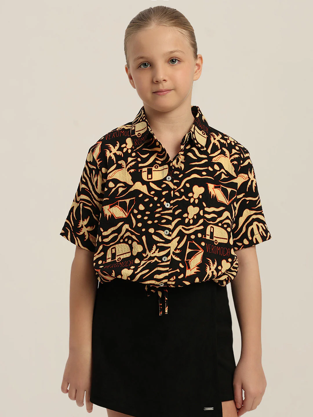 GIRLS Printed Tie Waist Shirt - Image 2