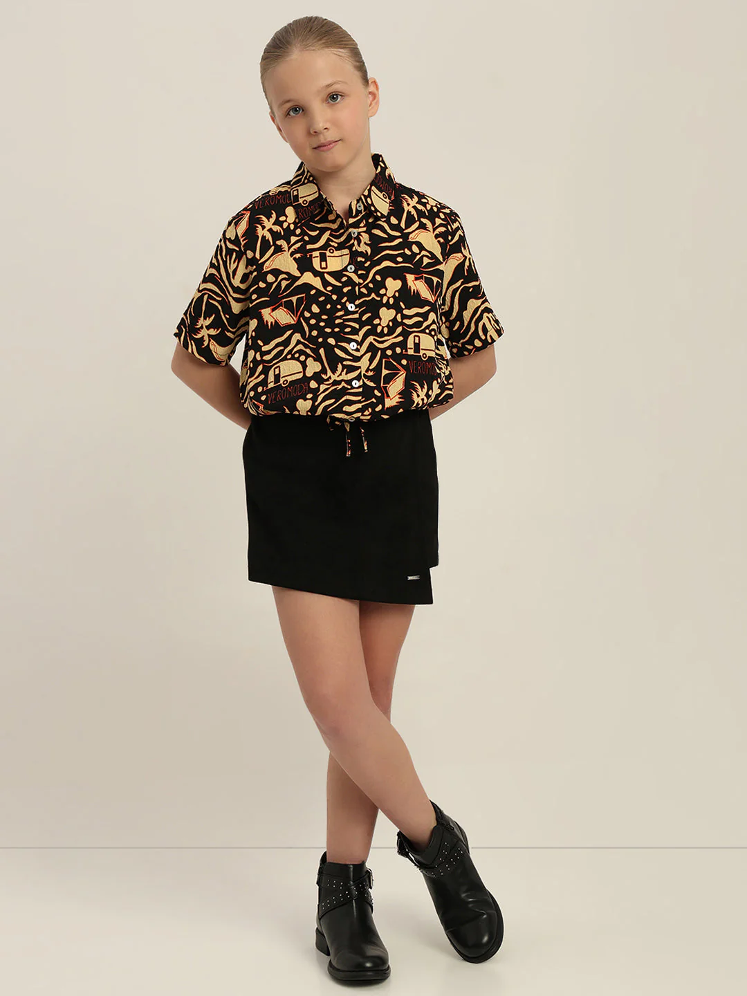 GIRLS Printed Tie Waist Shirt - Image 5