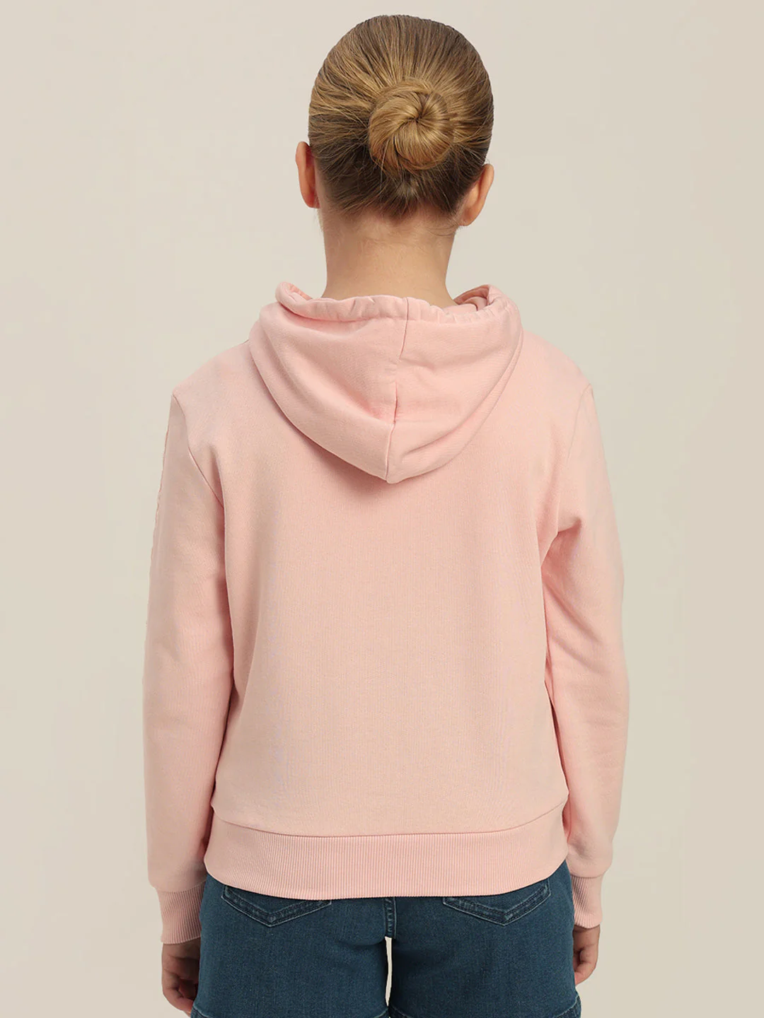 GIRLS Blush Pink Floral Hoodie - Image 4
