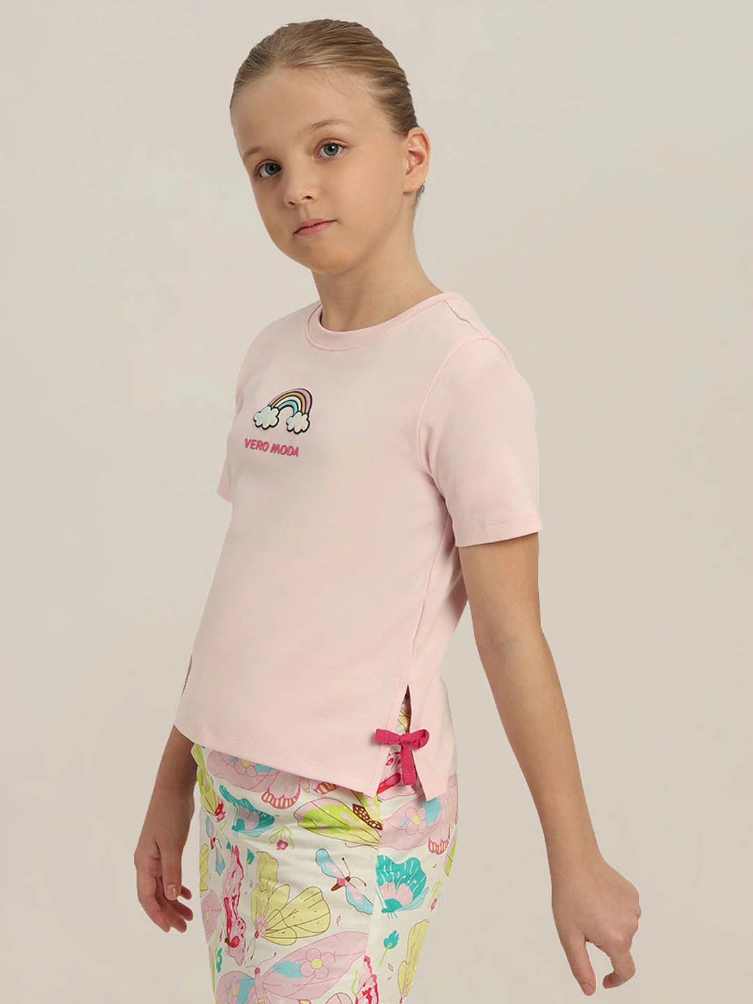 GIRLS Pink Cotton T-shirt - Image 3