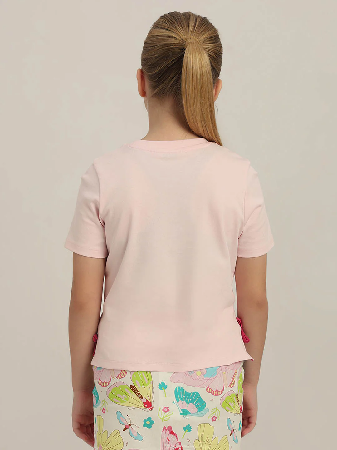 GIRLS Pink Cotton T-shirt - Image 4