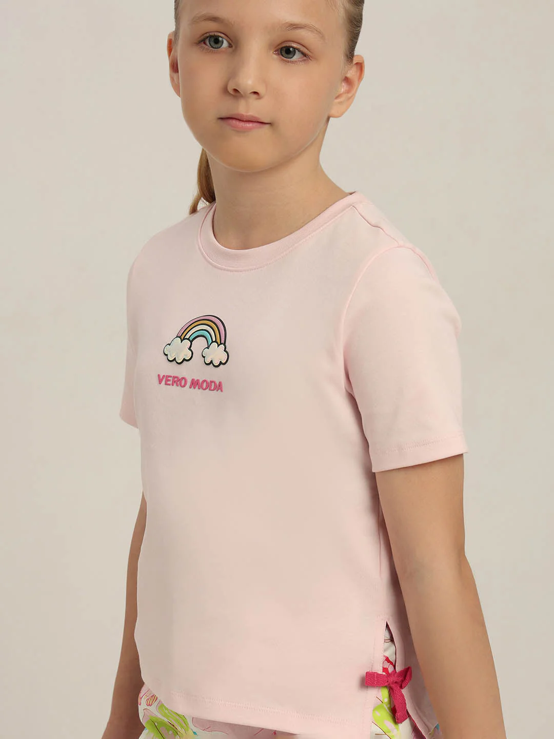 GIRLS Pink Cotton T-shirt - Image 6
