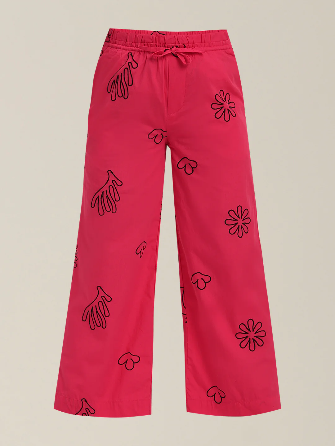 GIRLS Pink Printed Relaxed Fit Pants - Image 7