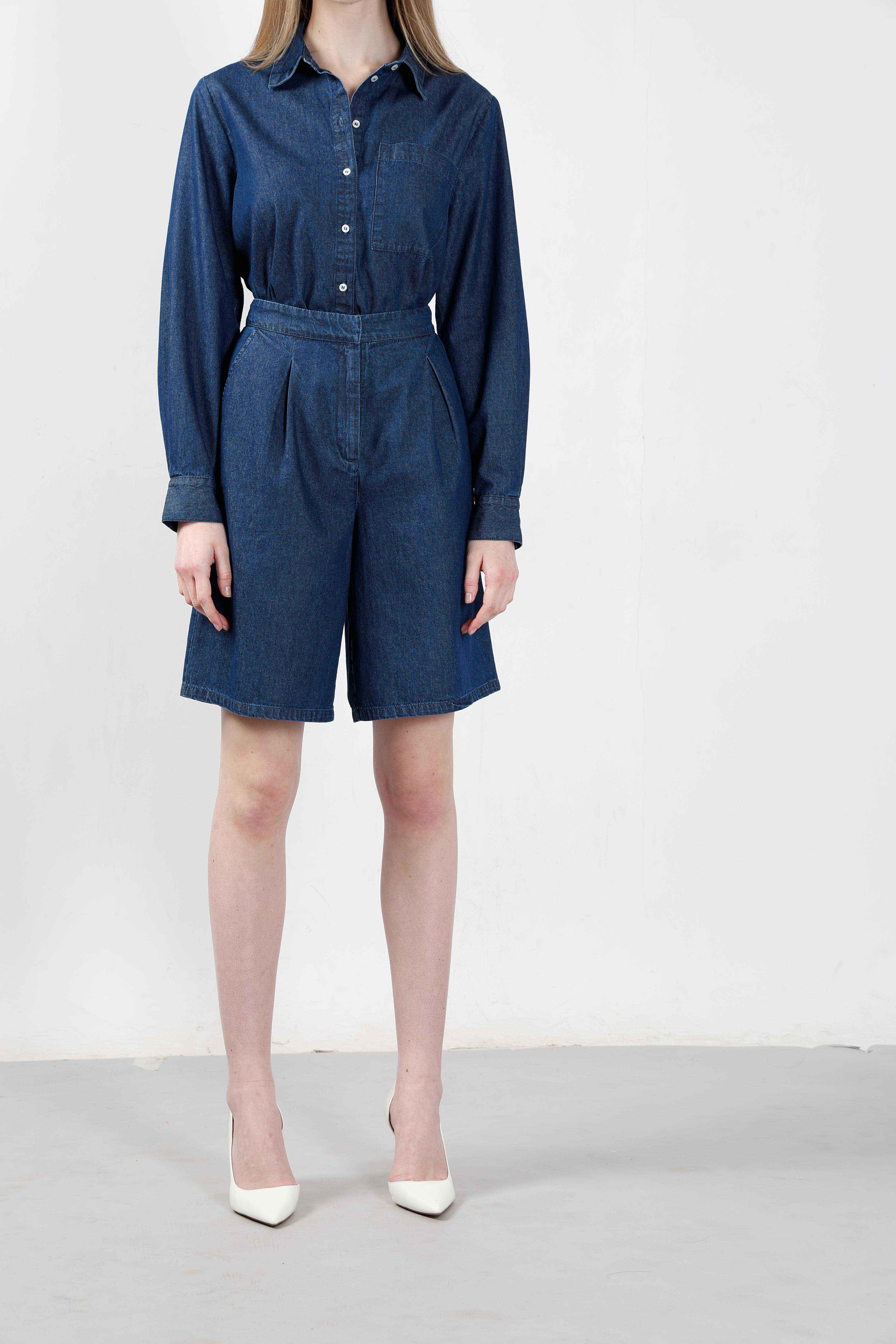Vero Moda Dark Blue Bermuda Denim Shorts - Image 9