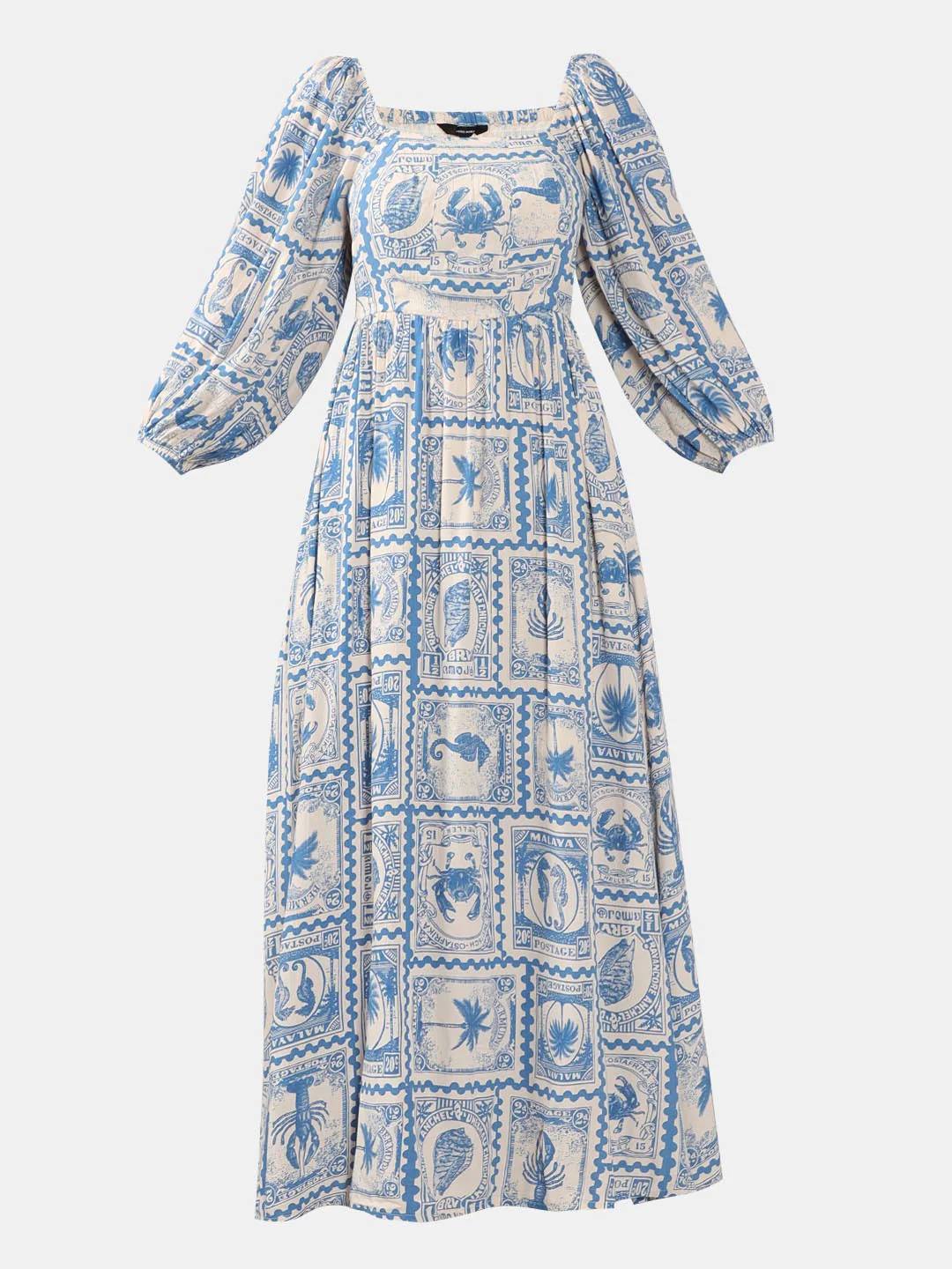Vero Moda White & Blue Printed Viscose Dress - Image 7