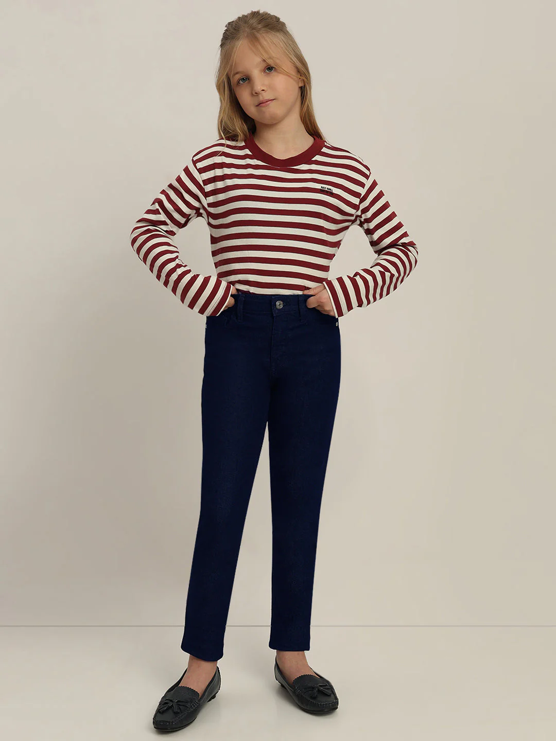 GIRL Dark Blue Straight Fit Jeans - Image 5