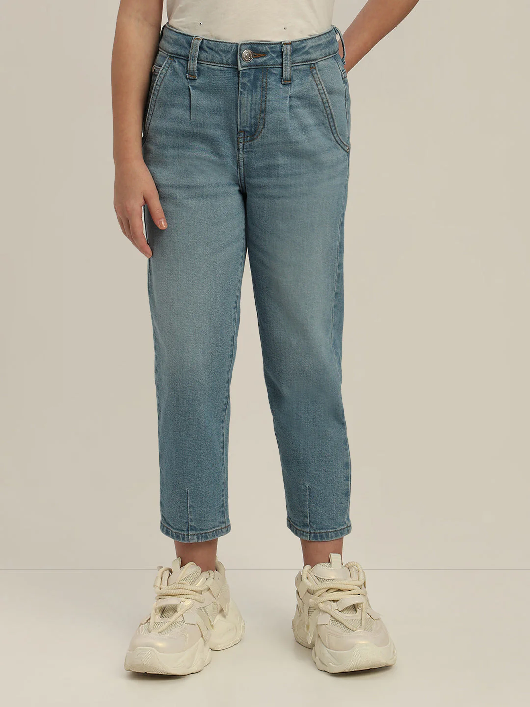 GIRL Light Wash Mom Fit Jeans - Image 2