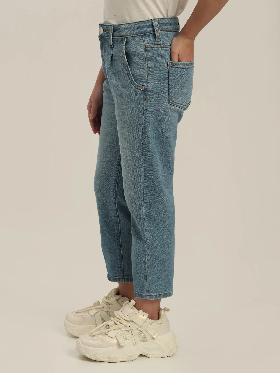 GIRL Light Wash Mom Fit Jeans - Image 3