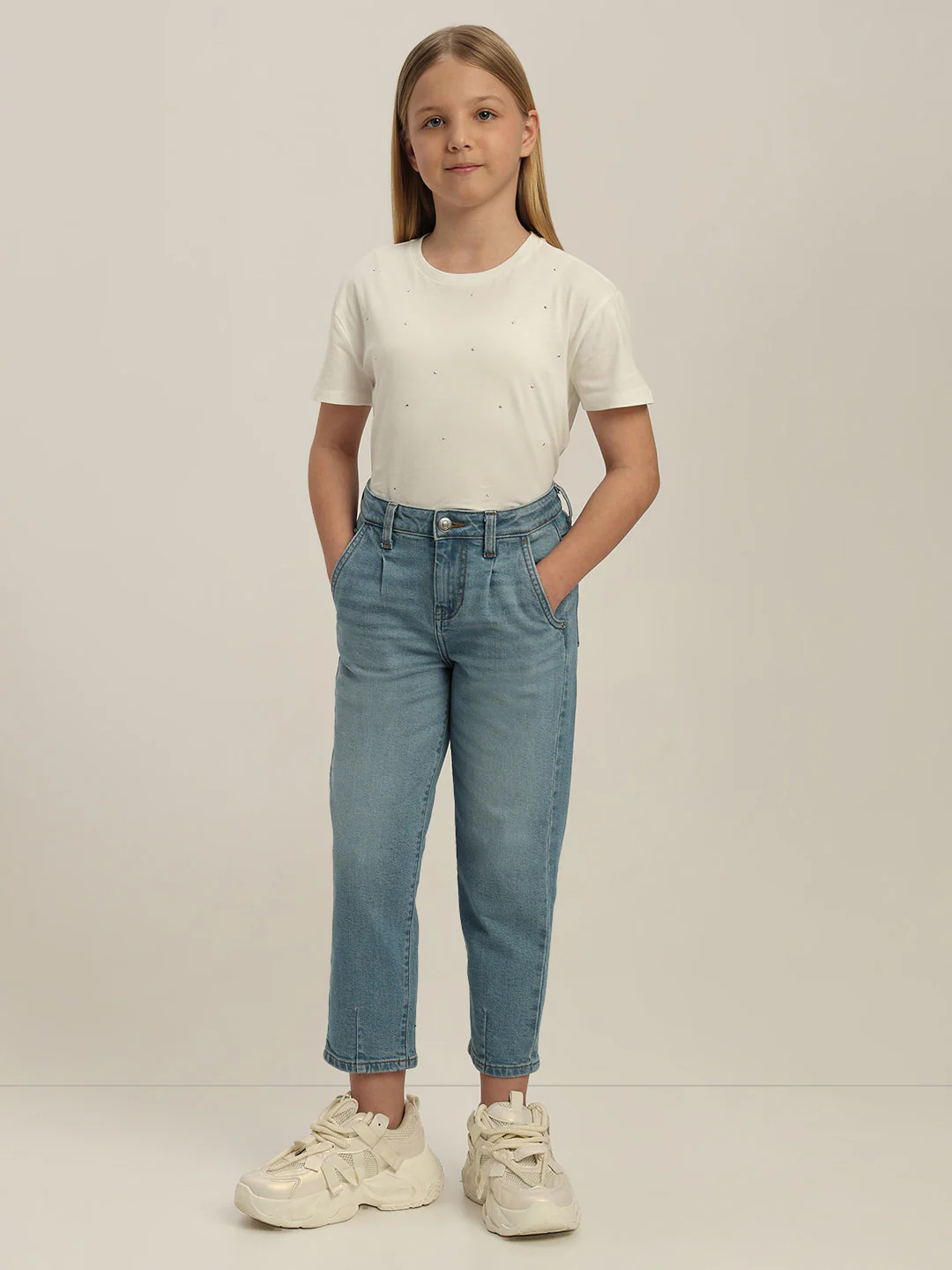 GIRL Light Wash Mom Fit Jeans - Image 5