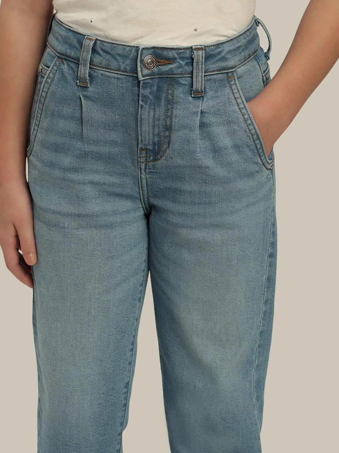 GIRL Light Wash Mom Fit Jeans - Image 6