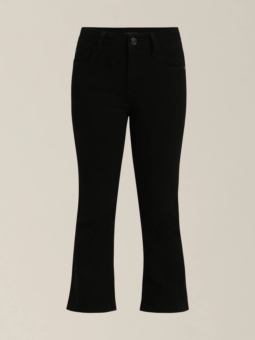 Girls Black Cotton Flared Jeans - Image 7