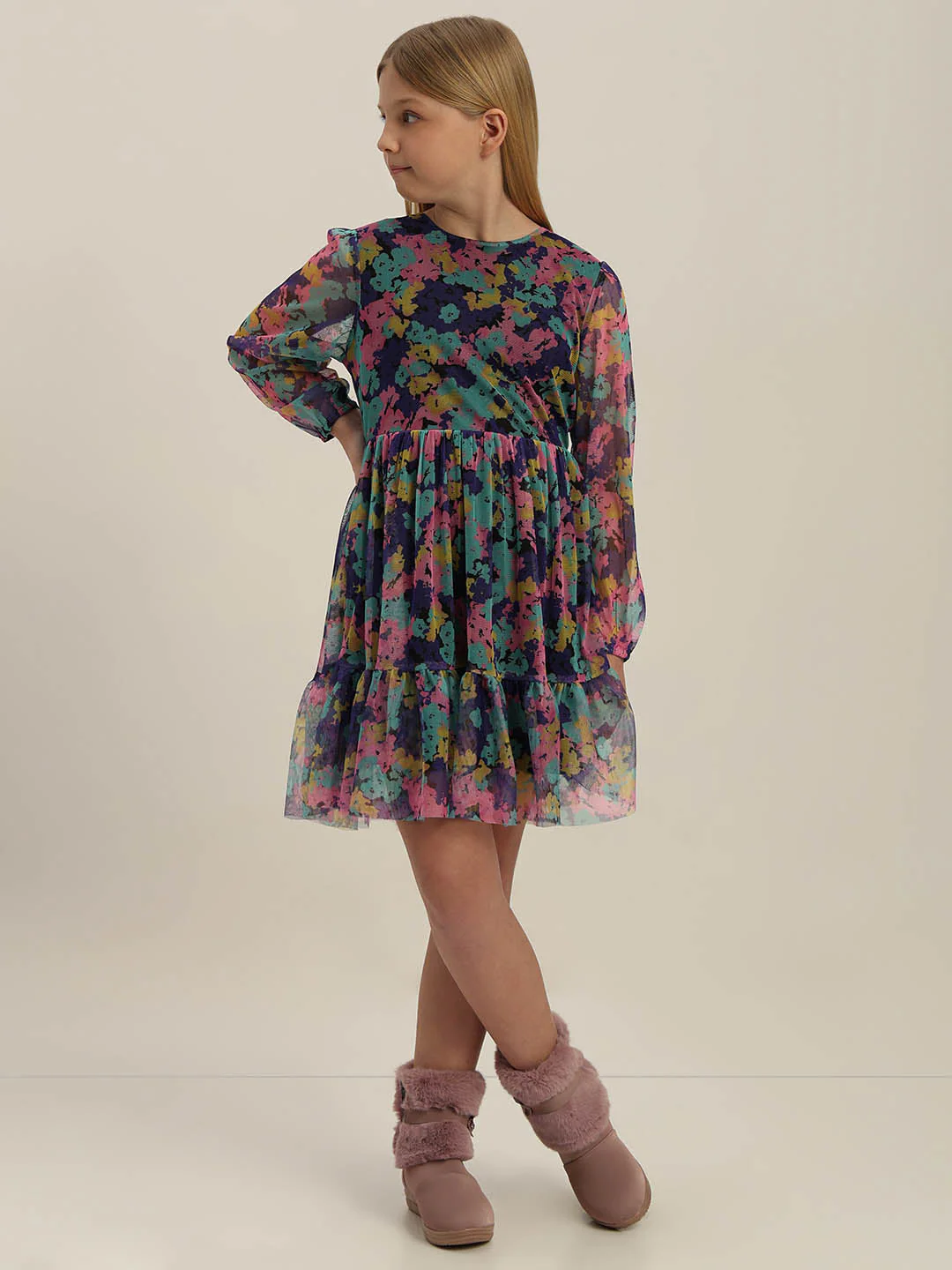 GIRLS Floral Fit & Flare Dress - Image 5