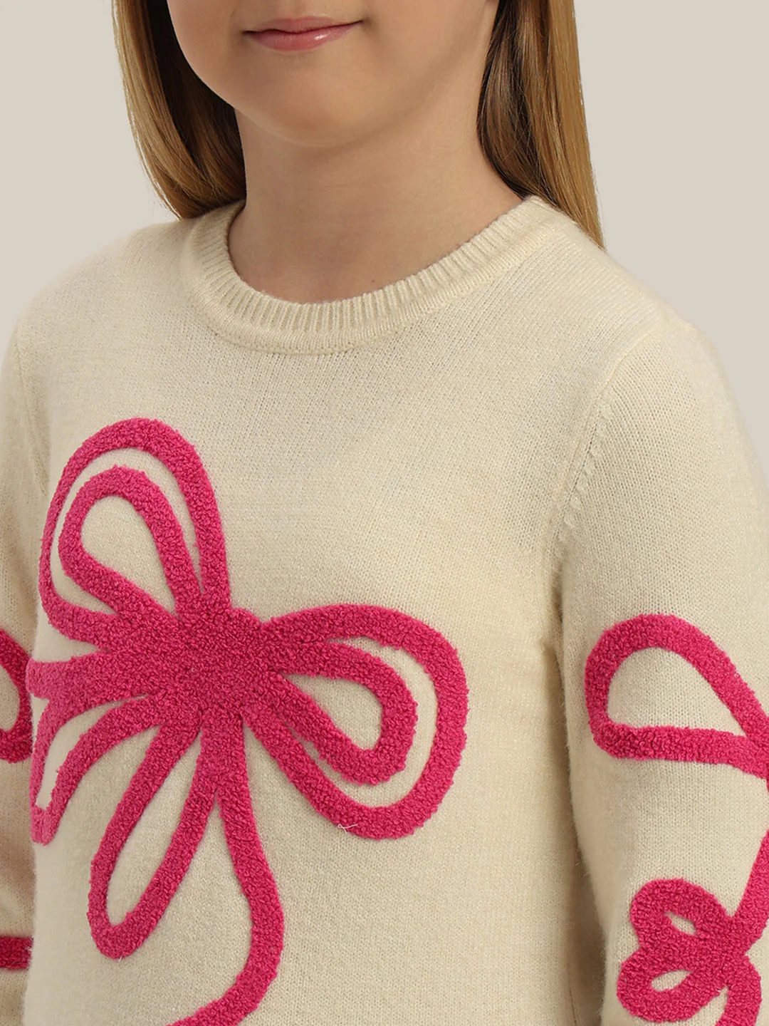 GIRL Pink Bow Detail Sweater - Image 8