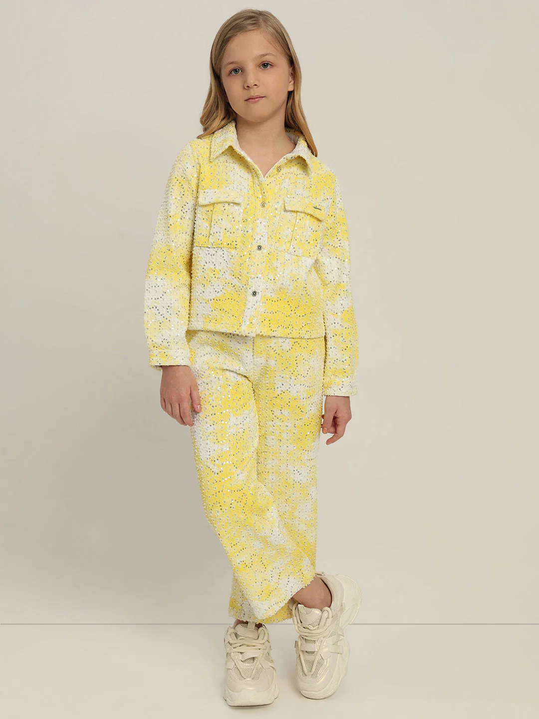 GIRLS Yellow Lace Embellished Shirt - Image 5